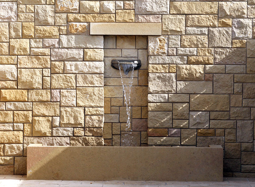Stone Wall and Fountain